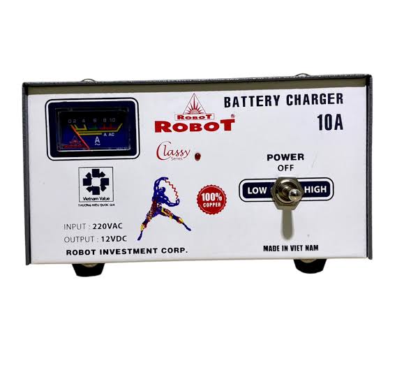 Máy sạc ắc quy robot 12V 10A dây đồng